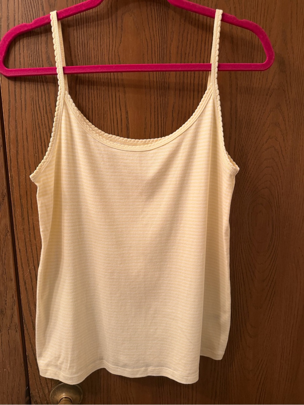 wild fable Pale Cream Ribbed Scallop-Trim Cami